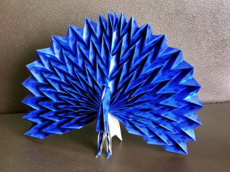 Оригами схема по сборке павлина