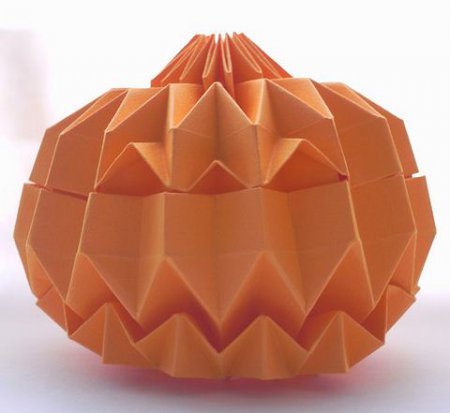 Оригами тыква на Хэллоуин
