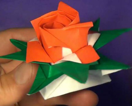Мастер класс: оригами коробочка с крышкой-розой