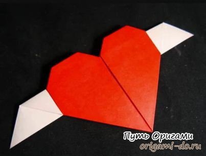 Оригами сердце с крылышками
